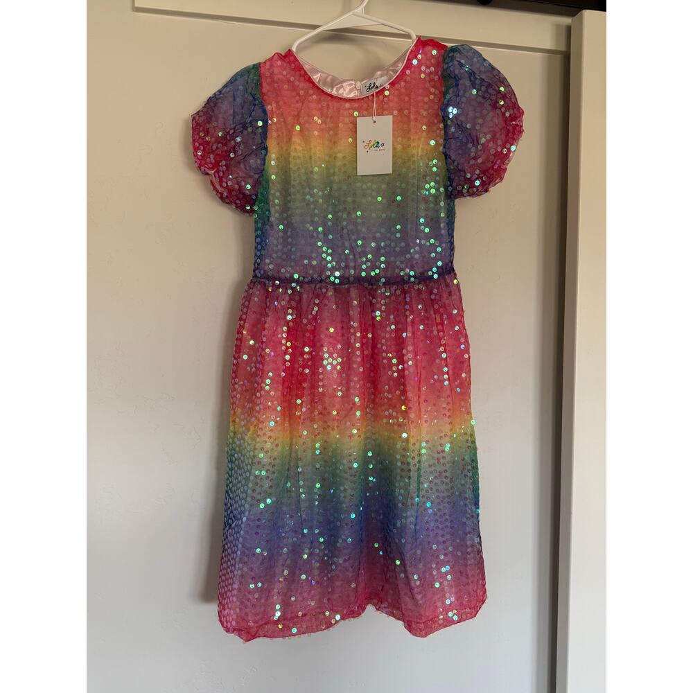 Lola and the Boys Rainbow Magic Sequin Dress 14